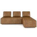 Ver imagem 5 de Sofá 3 Lugares com Chaise 222cm Rovier Sintético Caramelo Z32 - Mpozenato