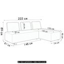 Ver imagem 4 de Sofá 3 Lugares com Chaise 222cm Rovier Sintético Caramelo Z32 - Mpozenato