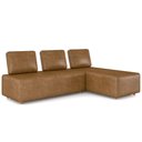 Ver imagem 2 de Sofá 3 Lugares com Chaise 222cm Rovier Sintético Caramelo Z32 - Mpozenato
