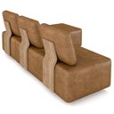 Ver imagem 7 de Sofá 3 Lugares com Chaise 222cm Rovier Sintético Caramelo Z32 - Mpozenato