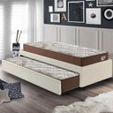 Ver imagem 3 de Bicama Box Solteiro 103x208 Courino Linho Areia com 2 Colchões Relax Adorabile Molas Ensacadas