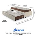 Ver imagem 2 de Bicama Box Solteiro 103x208 Courino Linho Areia com 2 Colchões Relax Adorabile Molas Ensacadas