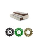 Ver imagem 5 de Bicama Box Solteiro 103x208 Courino Linho Areia com 2 Colchões Relax Adorabile Molas Ensacadas