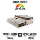 Ver imagem 6 de Bicama Box Solteiro 103x208 Courino Linho Areia com 2 Colchões Relax Adorabile Molas Ensacadas