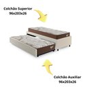 Ver imagem 7 de Bicama Box Solteiro 103x208 Courino Linho Areia com 2 Colchões Relax Adorabile Molas Ensacadas