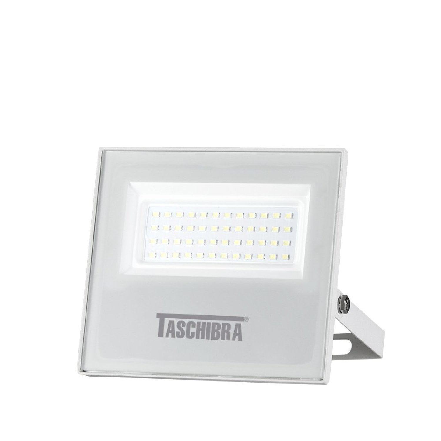 Refletor LED 50W TR Slim 3000k Luz Amarela Bivolt Branco IP65 Taschibra