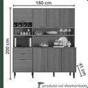Ver imagem 4 de Cozinha Completa Compacta 8 Portas 2 Gavetas Viena 1,80m - Jequitba Azul Lord