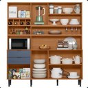 Ver imagem 2 de Cozinha Completa Compacta 8 Portas 2 Gavetas Viena 1,80m - Jequitba Azul Lord