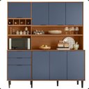 Ver imagem 5 de Cozinha Completa Compacta 8 Portas 2 Gavetas Viena 1,80m - Jequitba Azul Lord