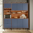 Ver imagem 1 de Cozinha Completa Compacta 8 Portas 2 Gavetas Viena 1,80m - Jequitba Azul Lord