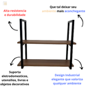 Ver imagem 5 de Prateleira Suspensa Industrial Organizadora para Casa 60x20 - Freijo