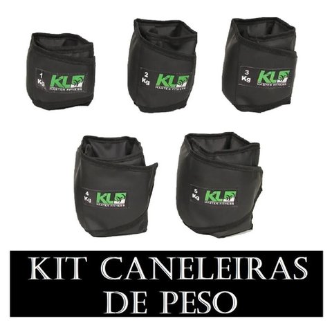 Kit Caneleira De Peso 1kg 2kg 3kg 4kg 5kg Fixa - Preto
