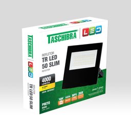 Refletor LED 50W TR Slim 3000k Luz Amarela Bivolt Preto IP65 Taschibra - 3