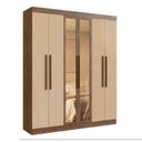 Ver imagem 1 de Guarda Roupa Portas Reflecta 100% Mdf Malibu Castanho/nude Doripel