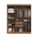 Ver imagem 3 de Guarda Roupa Portas Reflecta 100% Mdf Malibu Castanho/nude Doripel
