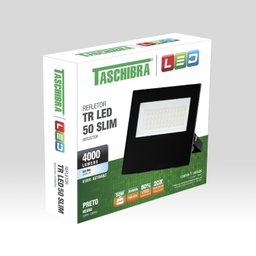 Refletor LED 50W TR Slim 6500k Luz Branca Bivolt Preto IP65 Taschibra - 2