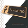 Placa de Banheiro Placas para Banheiro Feminino Masculino:preto - Feminino 12x26 - 5