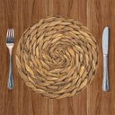 Ver imagem 1 de Sousplat Palha Trançado Rústico Orgânico Mesa Posta Sala de Jantar