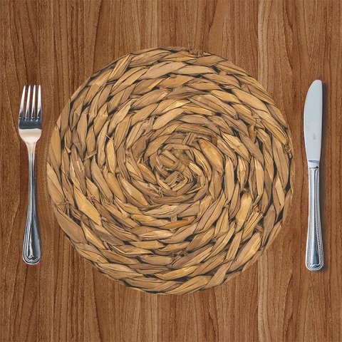 Sousplat Palha Trançado Rústico Orgânico Mesa Posta Sala de Jantar