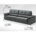 Ver imagem 3 de Sofá com Carregador Usb Retrátil Reclinável Monaco 2,50m Velosuede Grafite - Netsofas