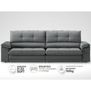 Ver imagem 4 de Sofá com Carregador Usb Retrátil Reclinável Monaco 2,50m Velosuede Grafite - Netsofas