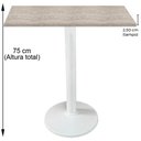 Ver imagem 2 de Mesa Zeta Ferro Branco 75 Cm Alt Disco Redondo Tampo Mdp Quadrado 80 Cm Larg X 2,5 Cm Alt