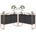 Ver imagem 1 de Conjunto Buffet Aparador Industrial 2 Portas Preto Cobre