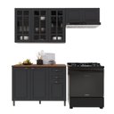 Ver imagem 2 de Cozinha Modulada 3 Peças Bari em MDF com Tampo e Vidro Chumbo