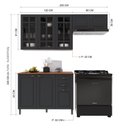 Ver imagem 3 de Cozinha Modulada 3 Peças Bari em MDF com Tampo e Vidro Chumbo