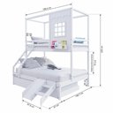 Ver imagem 4 de Treliche Casinha Reta Casal- Solteiro com Escorregador Madeira Maciça Branco Housin