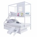 Ver imagem 6 de Treliche Casinha Reta Casal- Solteiro com Escorregador Madeira Maciça Branco Housin