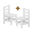Ver imagem 1 de Kit 2 Mini-cadeiras de Madeira Maciça Infantil Branco Nemargi
