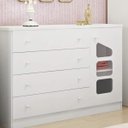 Ver imagem 2 de Cômoda Algodão Doce Sapateira 4 Gavetas 100% MDF para Jogo de Quarto Infantil