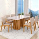 Ver imagem 2 de Kit Mesa de Jantar Orquestra com 6 Cadeira Sinfonia em Linho Naturale/off White/creme