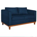 Ver imagem 2 de Sofá 3 Lugares Europa 180 cm Estilo Conforto e Elegância Suede Azul Marinho - ADJ Decor