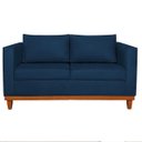 Ver imagem 4 de Sofá 3 Lugares Europa 180 cm Estilo Conforto e Elegância Suede Azul Marinho - ADJ Decor