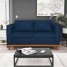 Sofá 3 Lugares Europa 180 cm Estilo Conforto e Elegância Suede Azul Marinho - ADJ Decor - 1