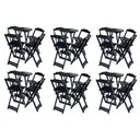 Ver imagem 1 de Kit 6 Jogos De Mesa Bistrô De Madeira Com 4 Cadeiras Dobravel Preto - Preto
