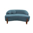 Ver imagem 3 de Namoradeira Sofá Feijão Moscou 130cm Orgânica Linho Azul
