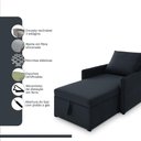 Ver imagem 4 de Sofá 3 em 1 Chaise, Cama e Baú Neve Preto Estofama