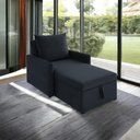 Ver imagem 2 de Sofá 3 em 1 Chaise, Cama e Baú Neve Preto Estofama