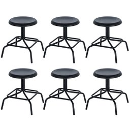 Kit 6 bancos baixos cozinha industrial loft aço 45 cm Bolt - 1