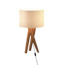 Ver imagem 2 de Luminaria Abajur de Mesa de Cabeceira para Quarto Cama Casal Mini Bela Pés de Madeira Cupula Redonda