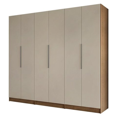 Guarda-Roupa Modulado 240 cm 6 Portas 6 Gavetas Rustic/Crema Neo Madesa 03