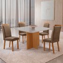 Ver imagem 6 de Mesa de Jantar Olimpia 90cm Tampo MDF Vidro Canto Copo com 4 Cadeiras Lorena