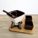 Ver imagem 5 de Jogo de Fondue Metal e Cerâmica Base de Bambu 8 Peças 8 Peças