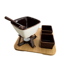Ver imagem 1 de Jogo de Fondue Metal e Cerâmica Base de Bambu 8 Peças 8 Peças