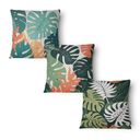 Ver imagem 4 de Kit 3 Capas de Almofada 43x43cm Microfibra Floral Folhagens