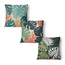 Ver imagem 4 de Kit 3 Capas de Almofada 43x43cm Microfibra Floral Folhagens