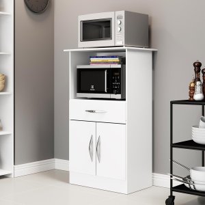 Armário Multiuso com 2 Portas 1 Gaveta Nicho Forno Micro 62 X 111 Cm Mdp Branco 0509 Menu